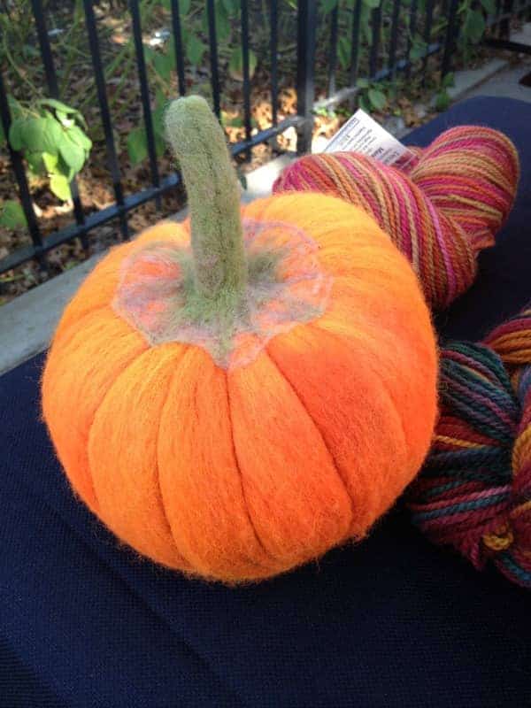 Felted pumpkins from Decadent Fibers at last year's Kings County Fiber Festival.