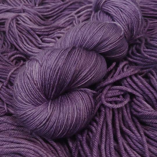 A skein of purple yarn.