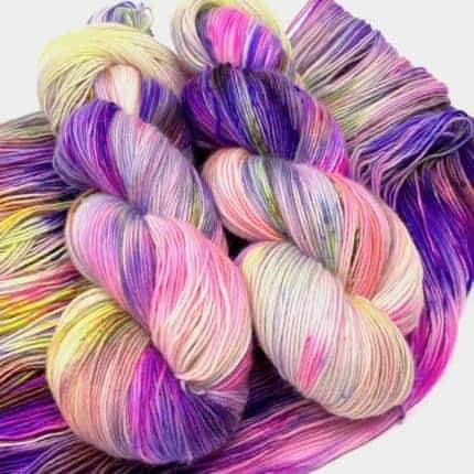 Purple and pink variegated yarn