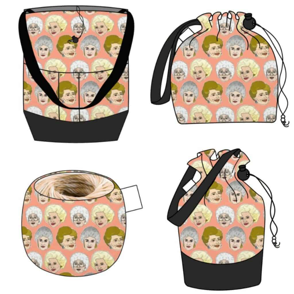 Bags with orange Golden Girls fabric