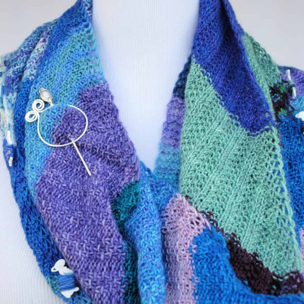 A purple and blue shawl.