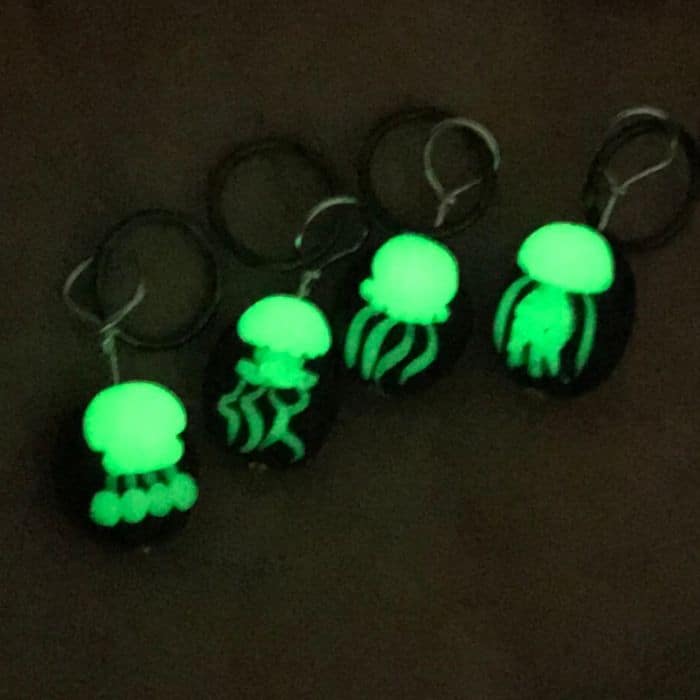 Green glow in the dark jellyfish.