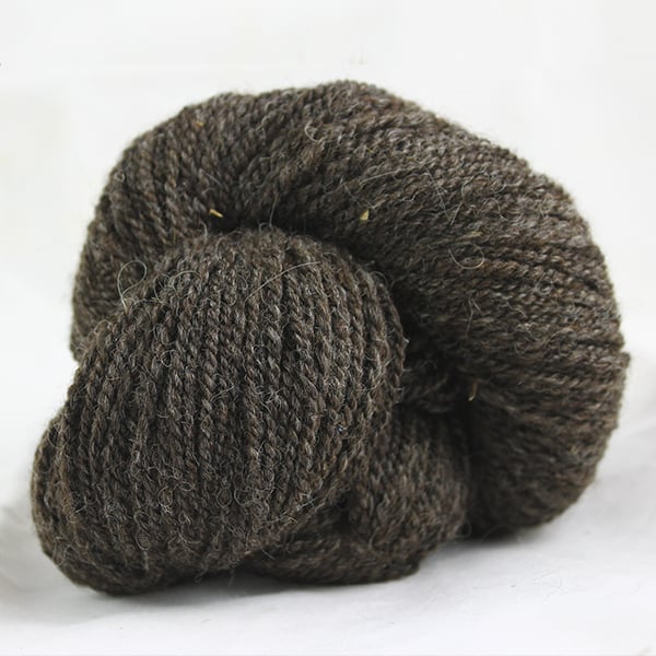 A coil of brown rustic yarn.