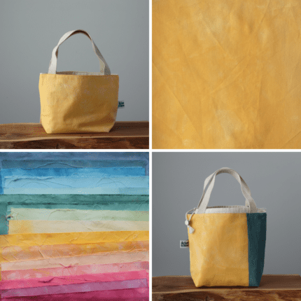 Cotton bags in hand-dyed colours.