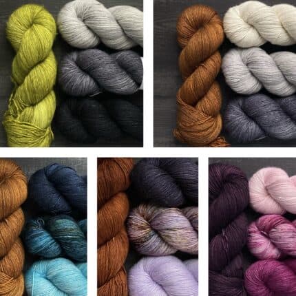 Colour combinations in Bella yarn.