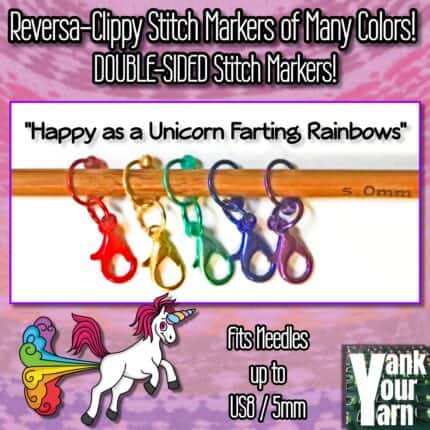 Happy as a Unicorn Farting Rainbows (Set of 5 Reversa-Clippy double sided markers in Multiple Colors).