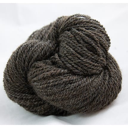 A coil of brown yarn.