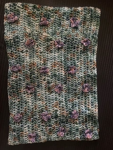 A multicolor crochet document.