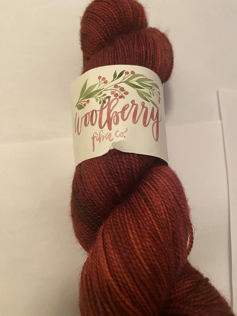 A skein of red yarn.