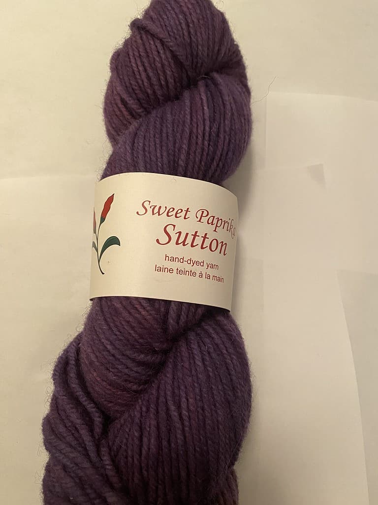 A skein of purple yarn.
