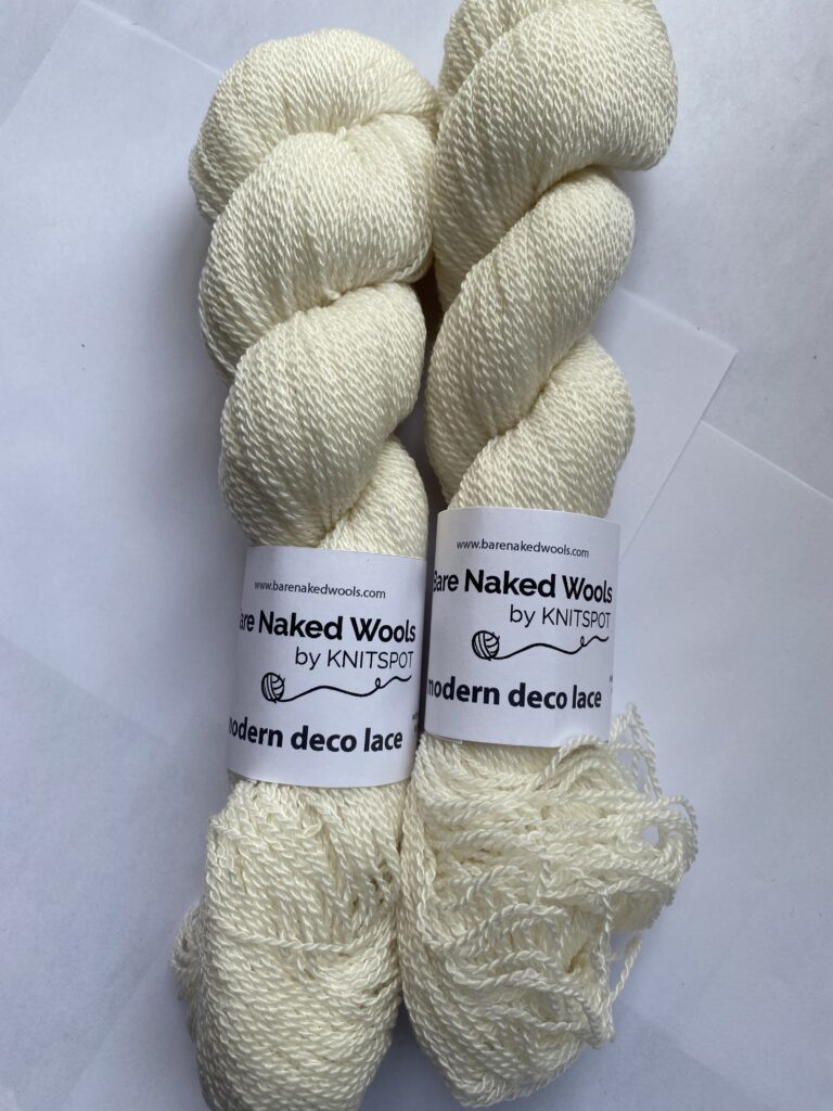 2 skeins cream yarn.
