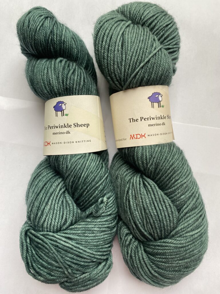 2 skeins of green yarn.
