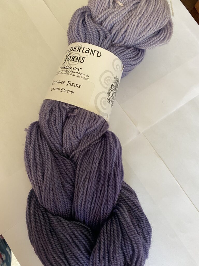 One skein gradient purple yarn.