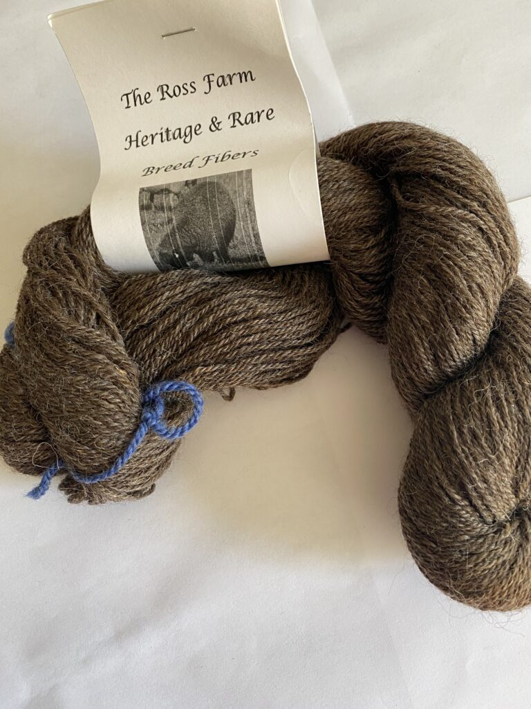 One skein of brown yarn.