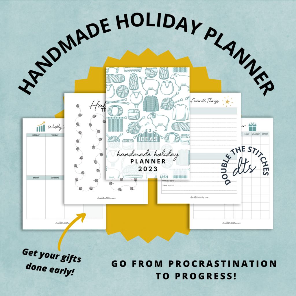Pages of a planner and the text Handmade holiday planner.