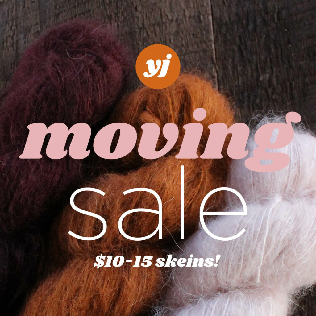 3 skeins of suri yarn. Text overlay: Moving Sale $10-15 skeins!