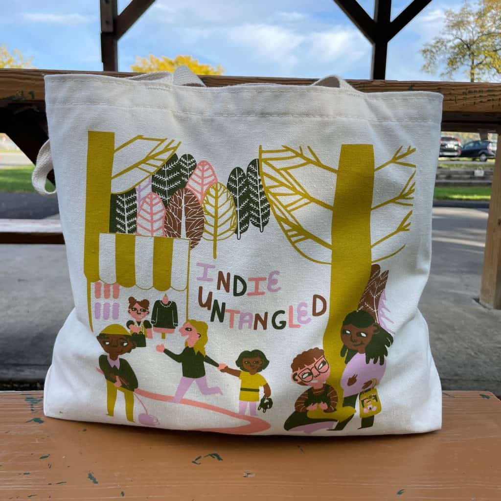 An Indie Untangled tote bag.