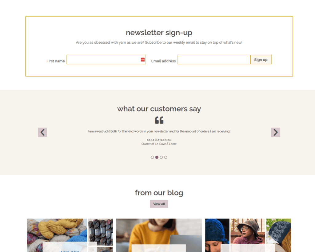 email newsletter sign up box on Indie Untangled website