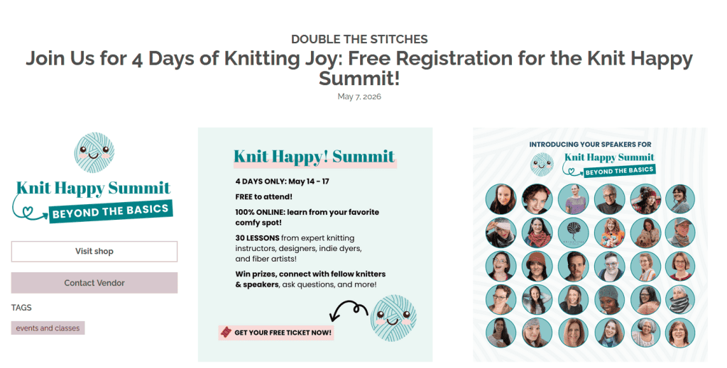 Double The Stitches Indie Untangled online Marketplace post