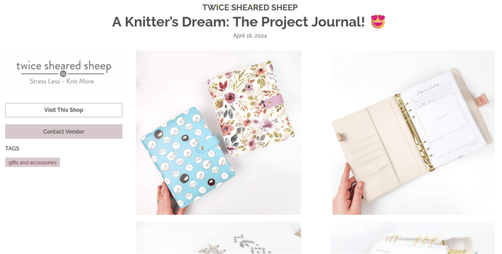 Twice Sheared Sheep Indie Untangled online Marketplace post