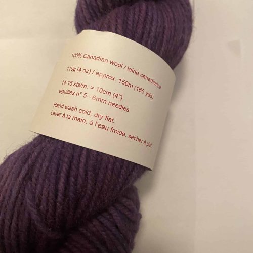 A skein of purple yarn.