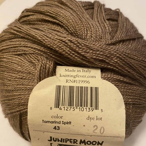 A ball of taupe yarn.