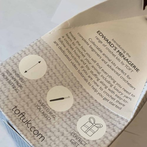 Crochet Kit to make Highland cow in brown and cream colors.