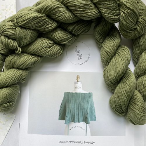5 skeins of green yarn and capelet pattern.
