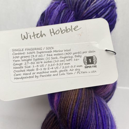 One skein variegated purple yarn.