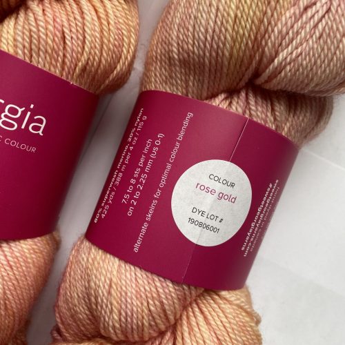 2 skeins of peach yarn.