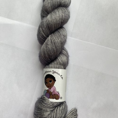 One skein of gray yarn.