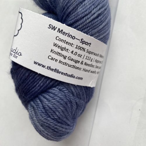 2 skeins of blue yarn.