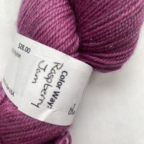 One skein of purple yarn.