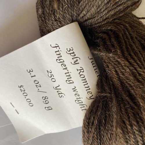 One skein of brown yarn.