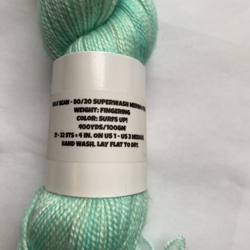 One skein seafoam green yarn.